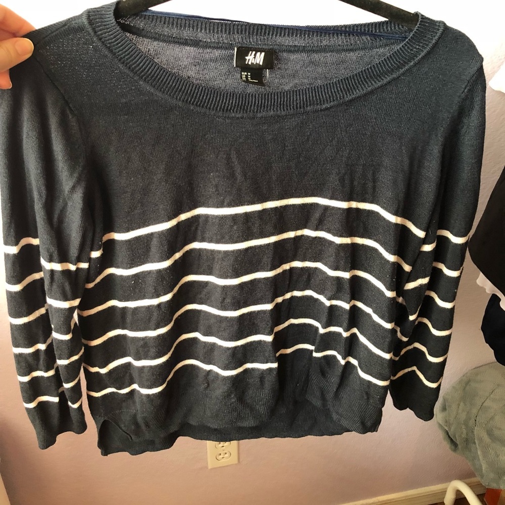 H&M 3/4 Sleeve Striped Shirt